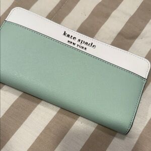 Kate Spade Pastel Green and White Wallet